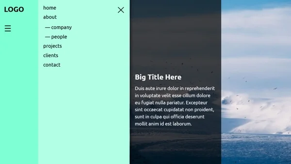 Collection of HTML and CSS Off-Canvas Menu Code Examples