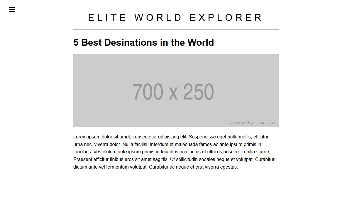 Pure CSS Slide Out Menu