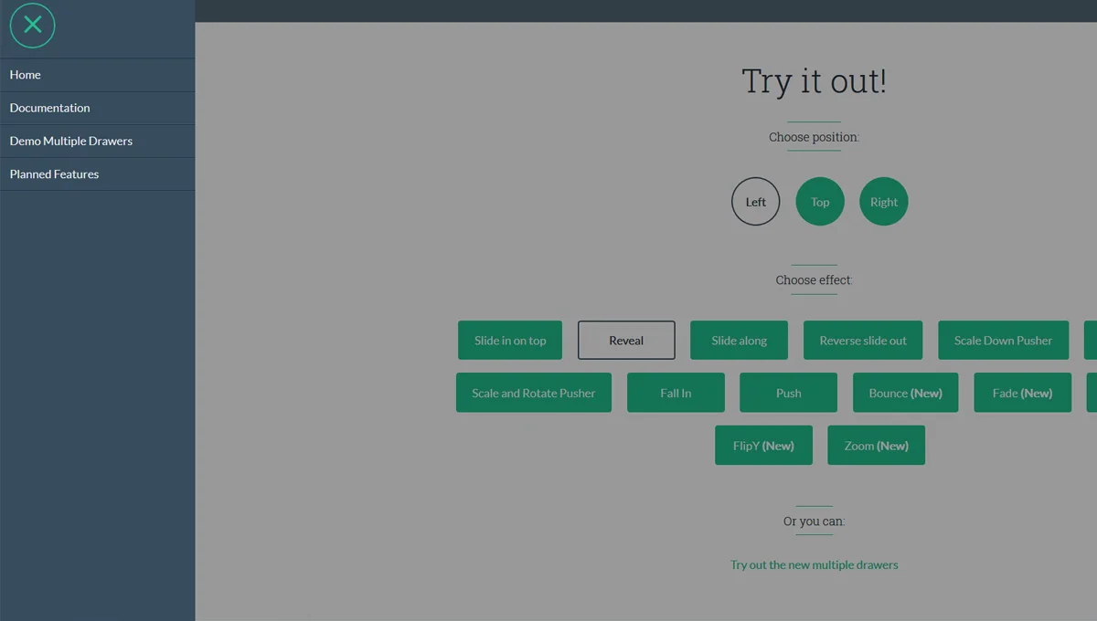 Pure CSS Transition Effects For Off-Canvas Views