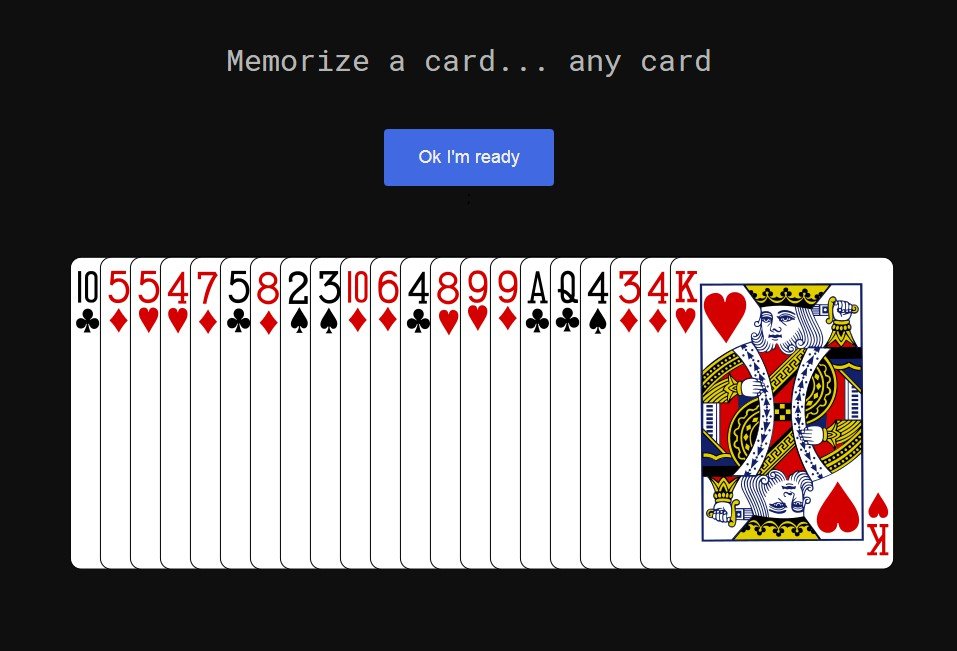 21 Card trick done in React