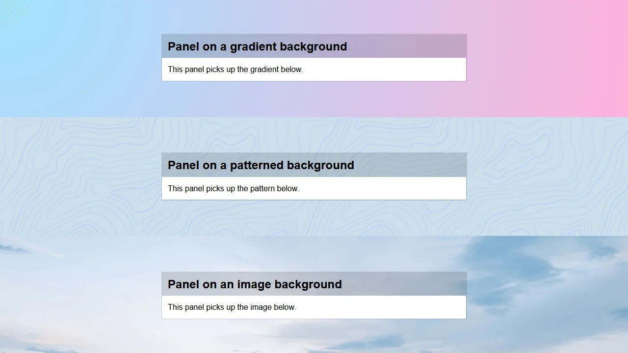 Higher Contrast Panels On Patterned Backgrounds