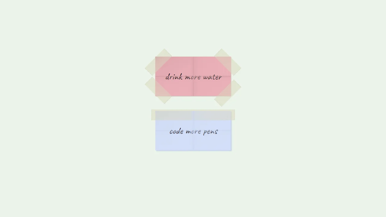 Paper with Sellotaped Corners