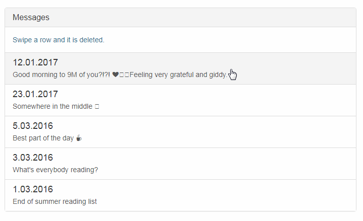 A simple React component implement swipe to delete UI-pattern