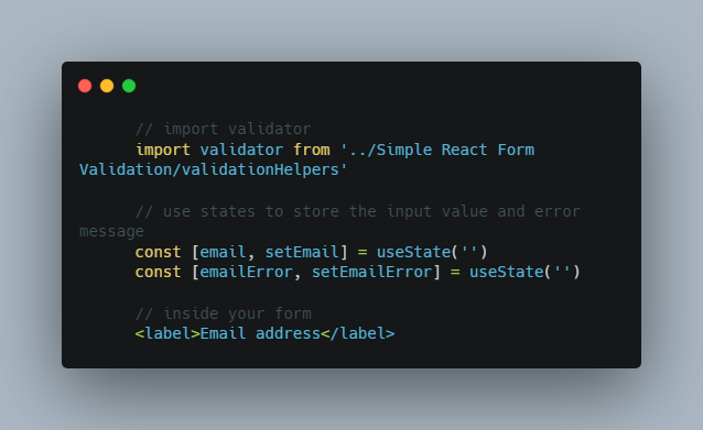 A Simple React Form Validation Helper