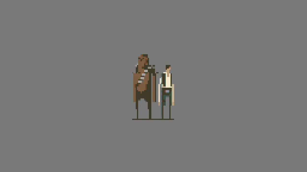 Han Solo and Chewbacca Pixel Art
