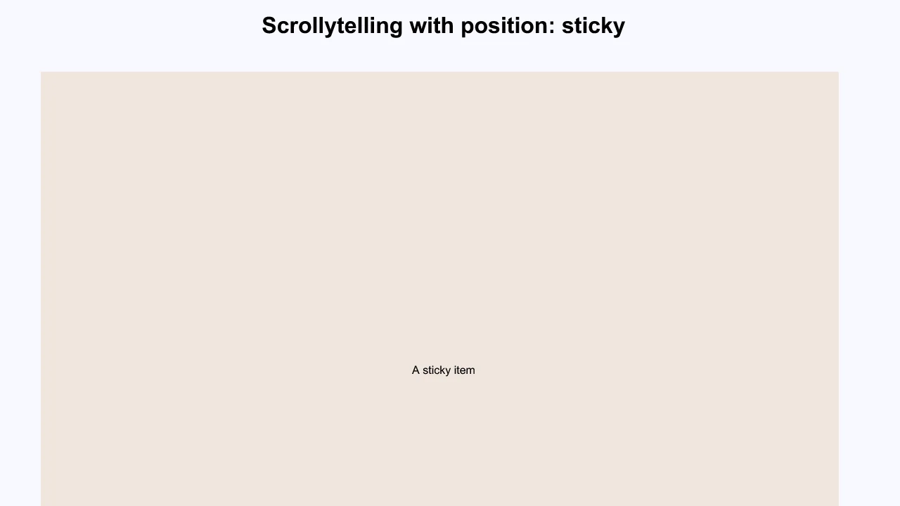 Scrollytelling with Position Sticky