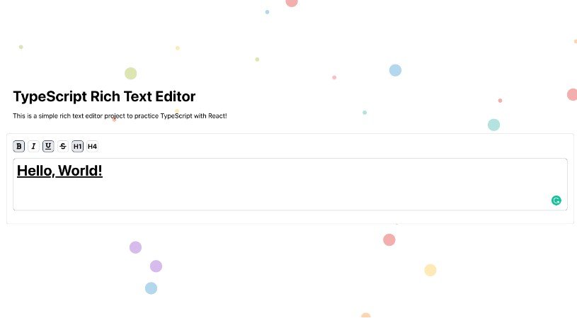 A simple Rich Text Editor created using TypeScript and React