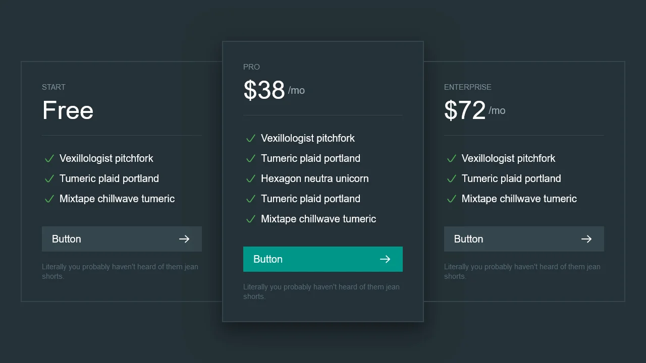 Pricing UI with PrimeFlex
