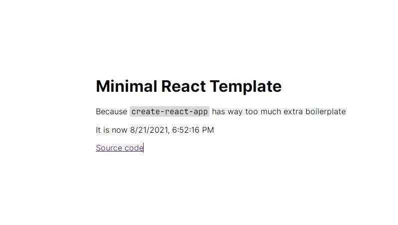 A simple starter template with react