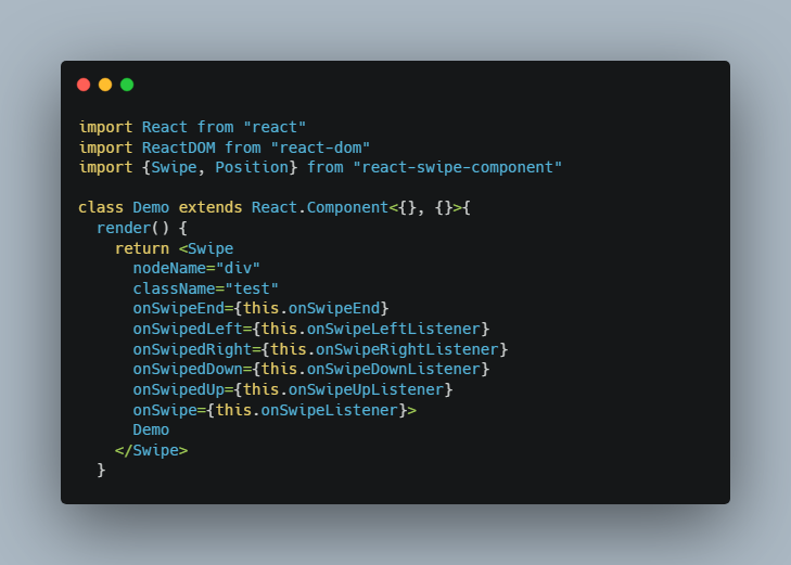 A Simple Swipe Component For React