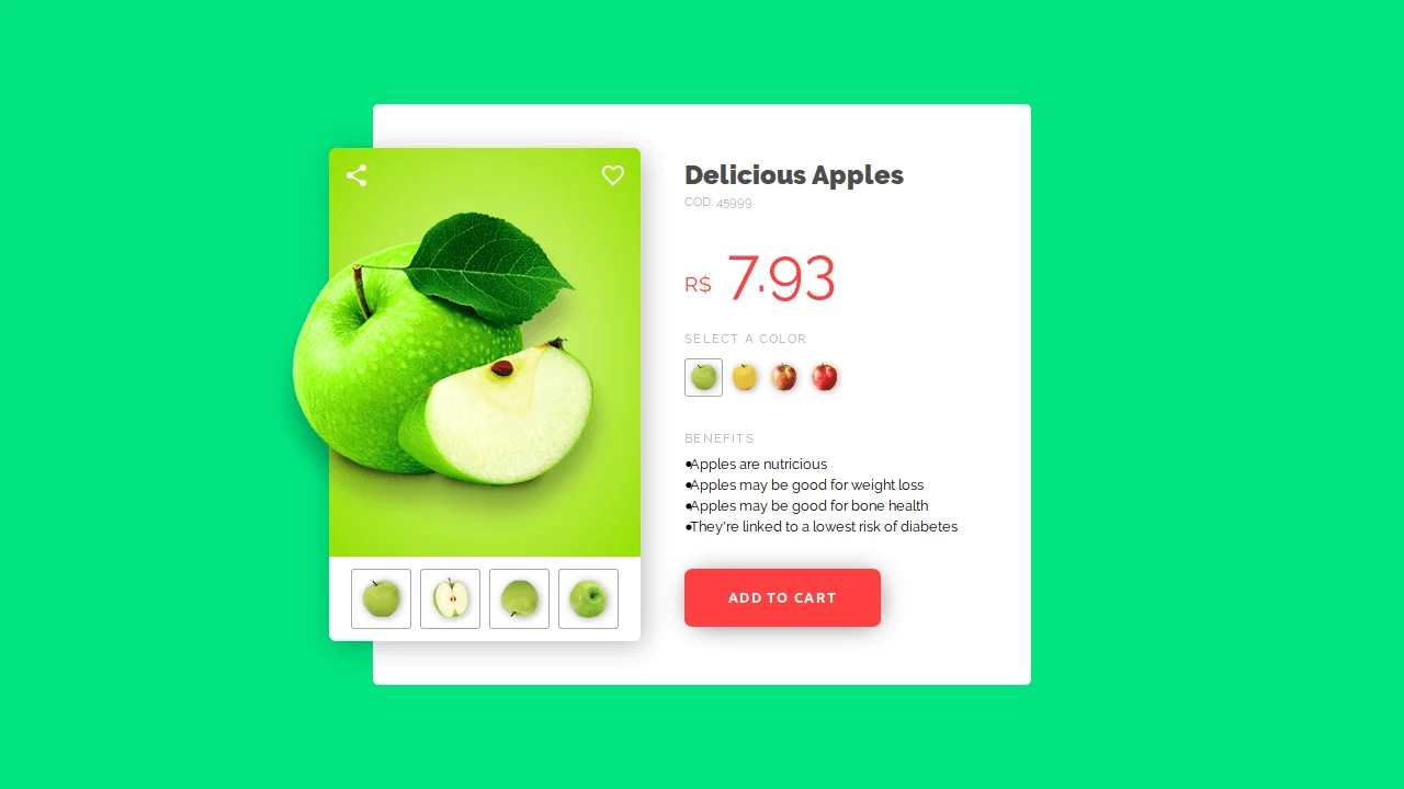 E-commerce Product (Delicious Apples)