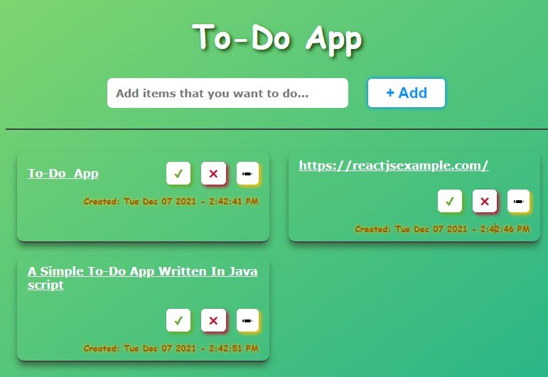A Simple To-Do App Written In Javascript