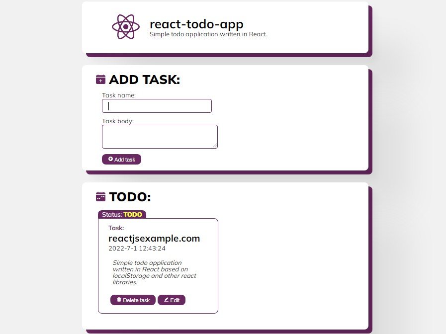 A Simple todo application written in React