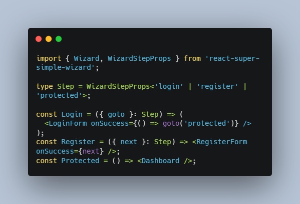 A Simple wizard component for React
