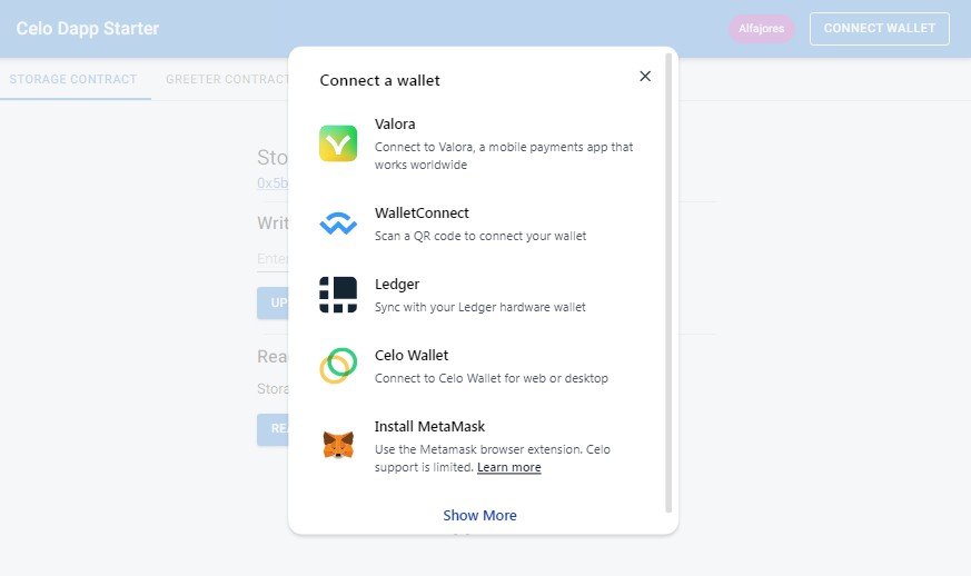 A starter pack to get started with building dapps on Celo