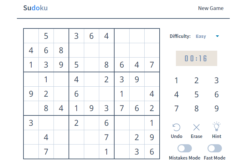 A Sudoku web app in React