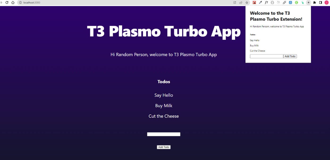 A template for creating T3 apps and Plasmo browser extensions using Turborepo