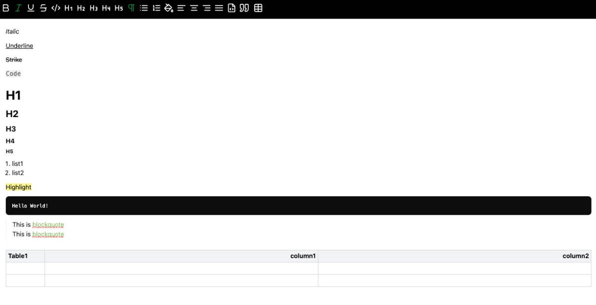 A text editor built with Tiptap and TailwindCSS for React