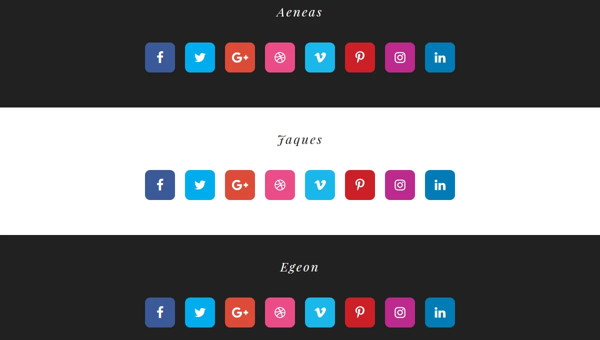 CSS3 Social Buttons Vol.1
