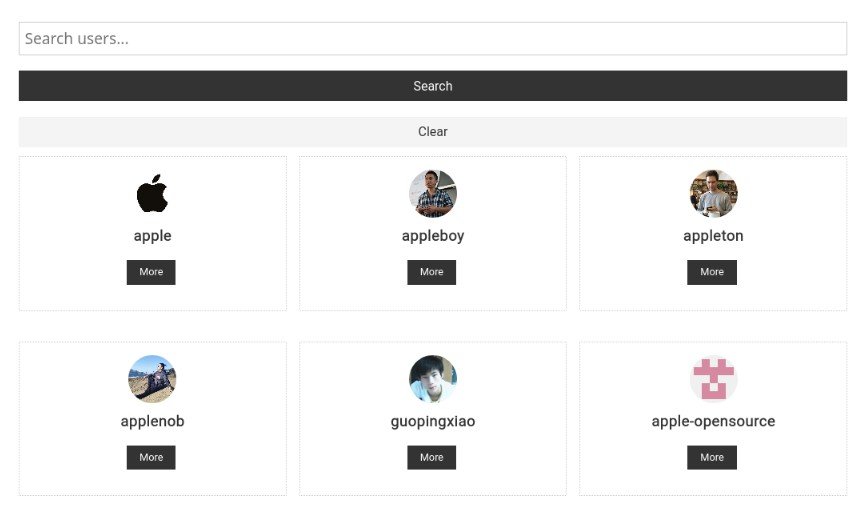 A tool to search a user from Github using the Github's API