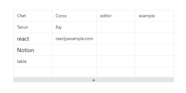 A Toy Project like Notion Table Editor