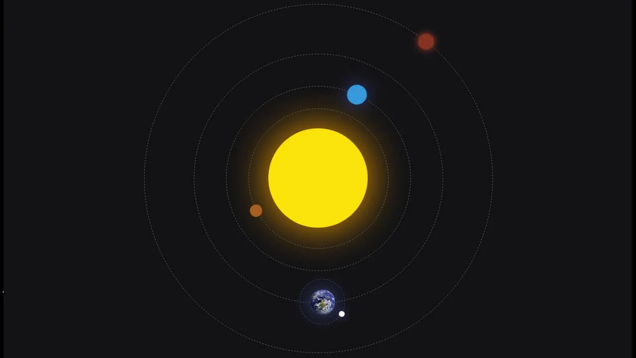 Earth and Moon around Sun