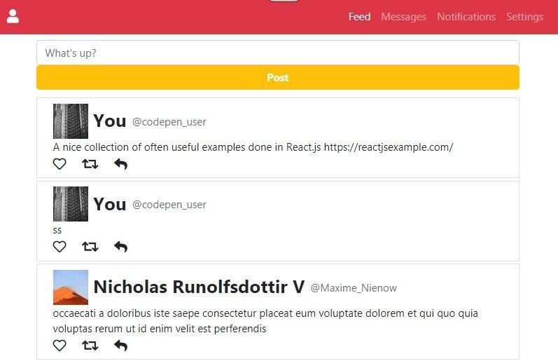 A Twitter clone React app utilizing Bootstrap 4 & FontAwesome
