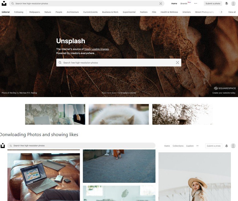 A Unsplash photo search app made in React