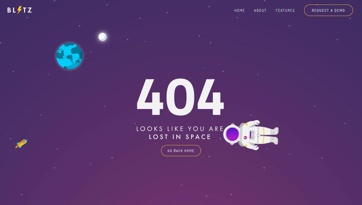 404 Page - Lost In Space