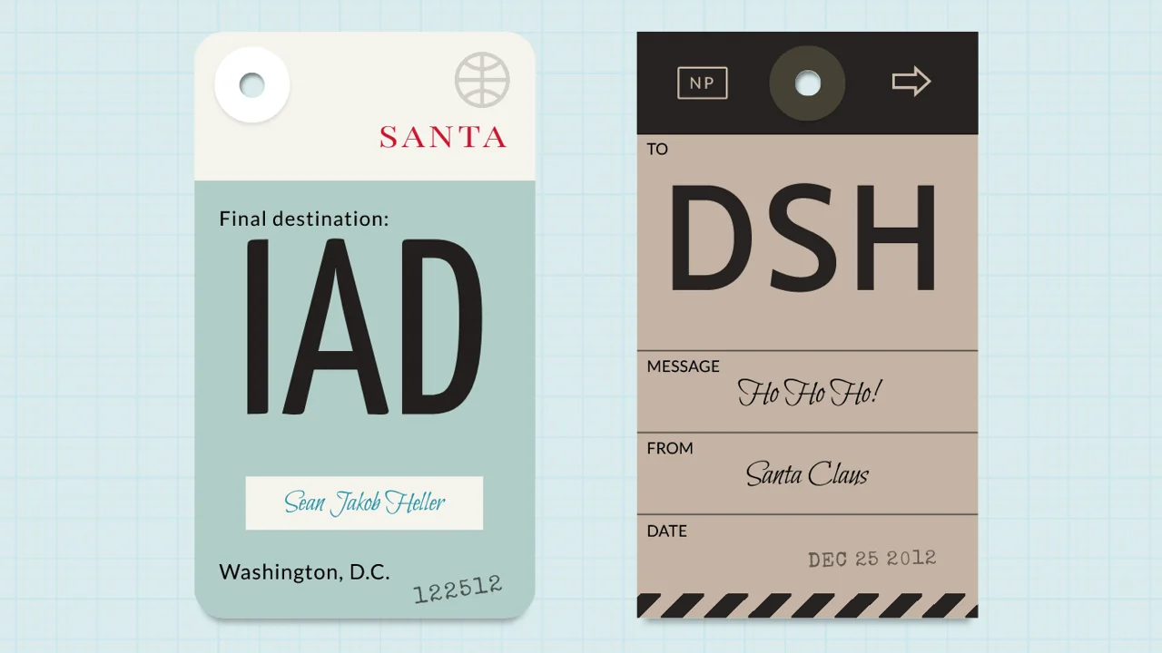 Xmas Tags that Look Like Luggage Tags