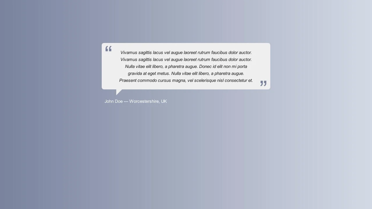 Responsive CSS Testimonial Quote Bubble