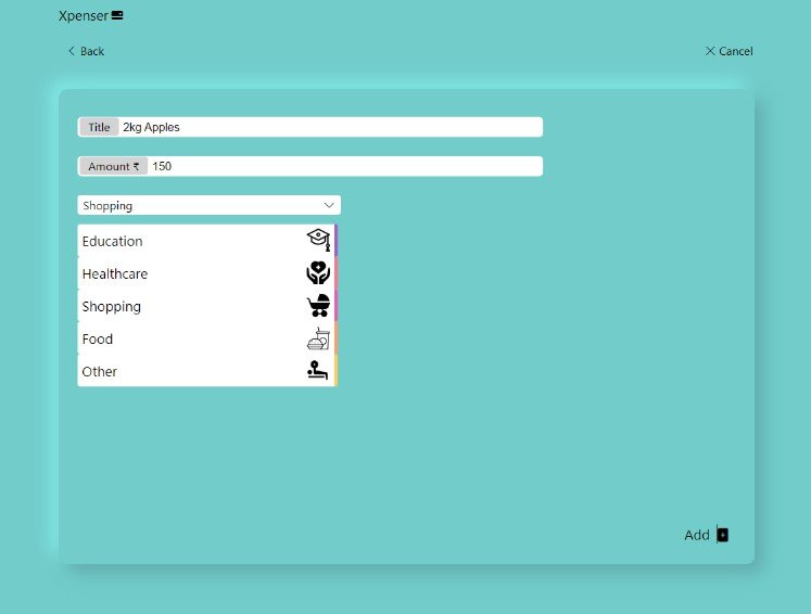A web tool allows you to add your daily commodities with their price and titile