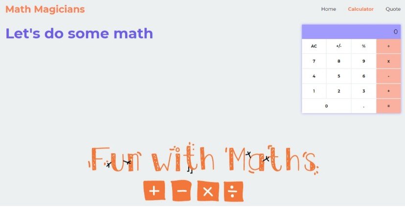 A website for all fans of mathematics Built with React