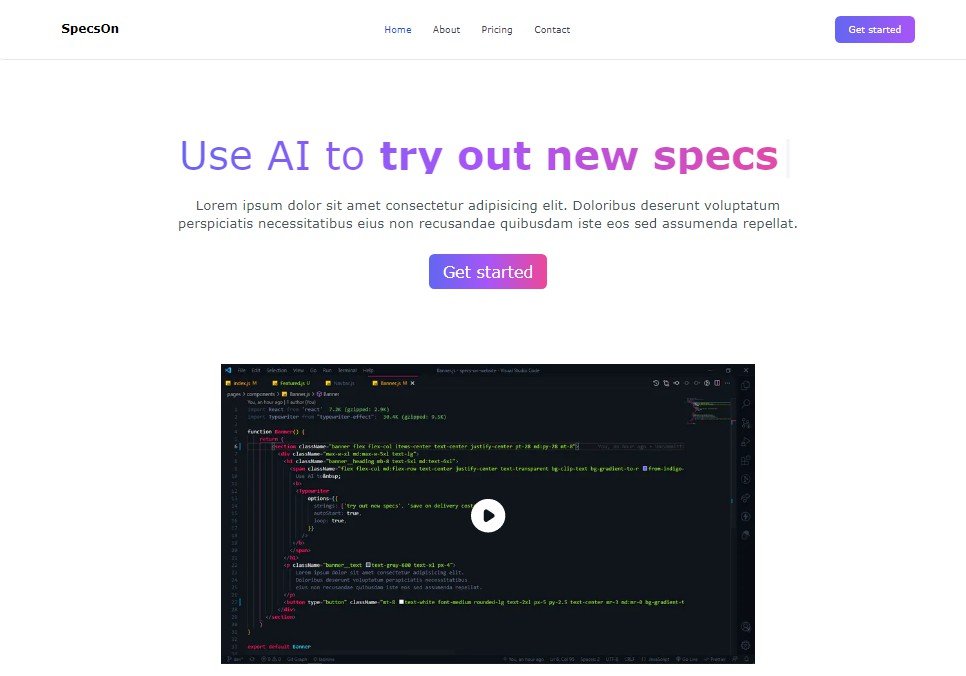 A website that makes use of the specs API (glasses) methods. With a SAAS kind of feel to it