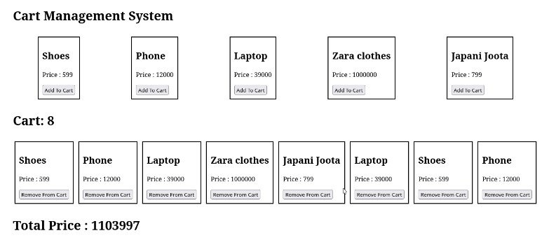 Abasic Cart Management Module using React