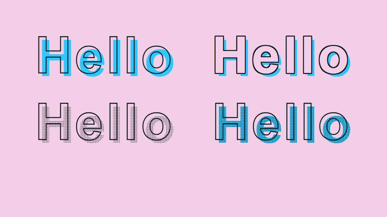 Strokes, Shadows + Halftone Effects