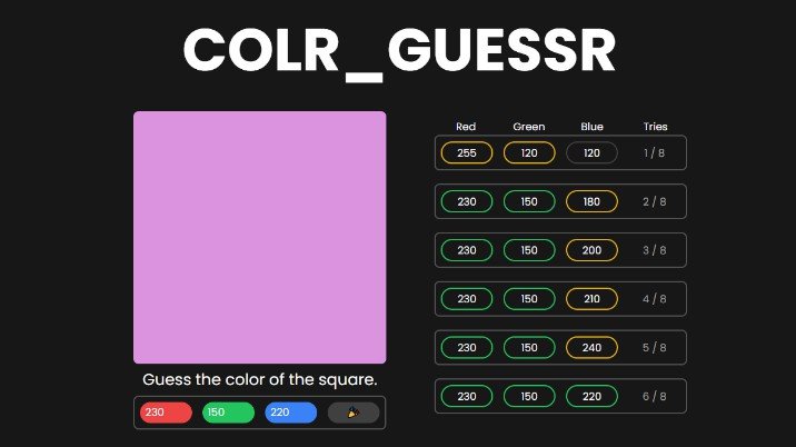 A color picking game based on wordle built using React