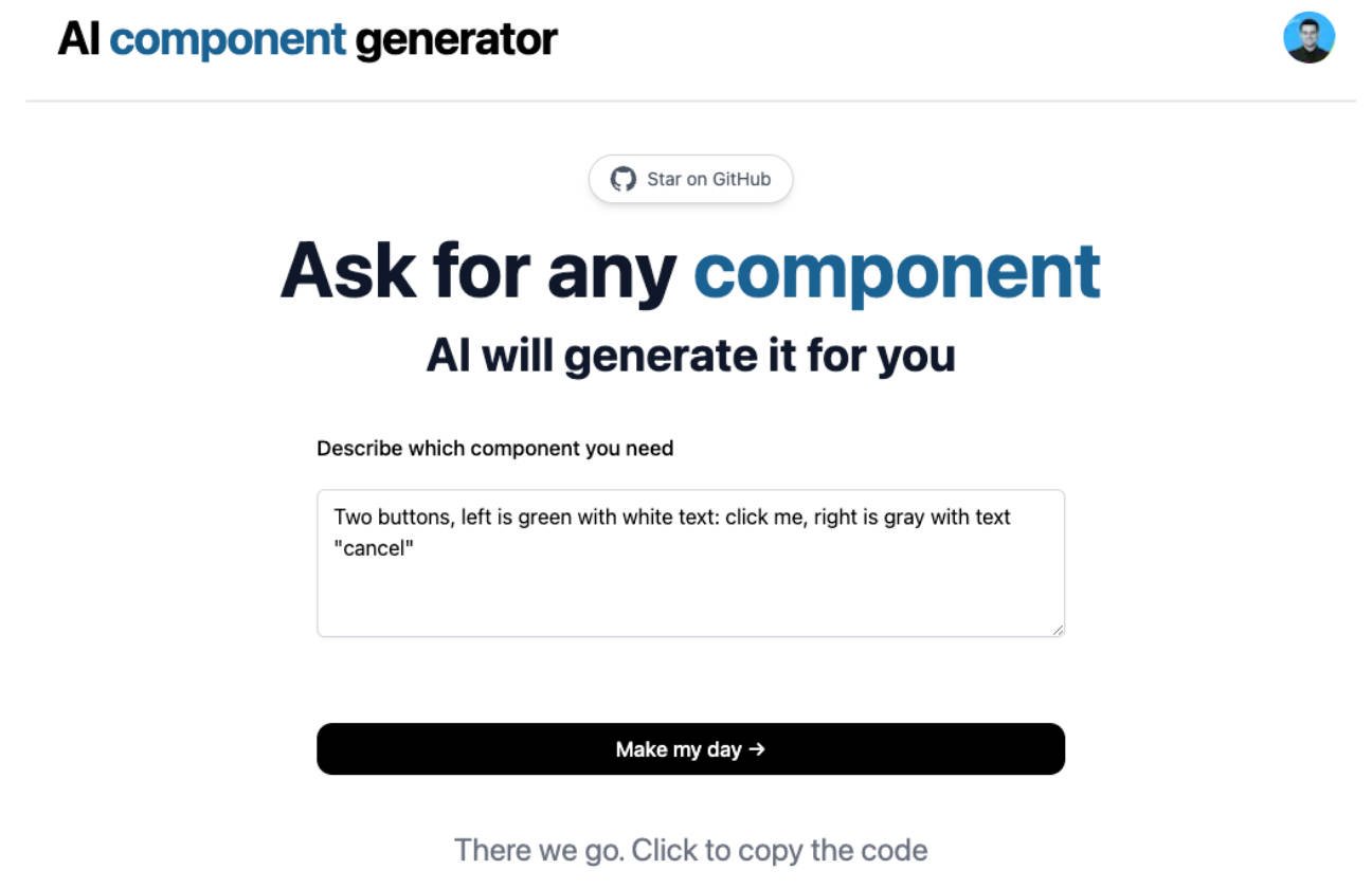 AI Component Generator with ChatGPT and React