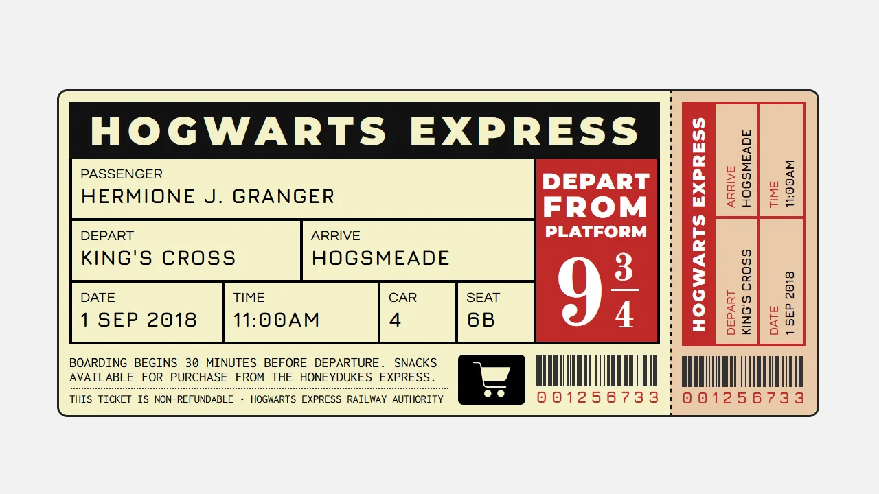 CSS Grid: Train Ticket