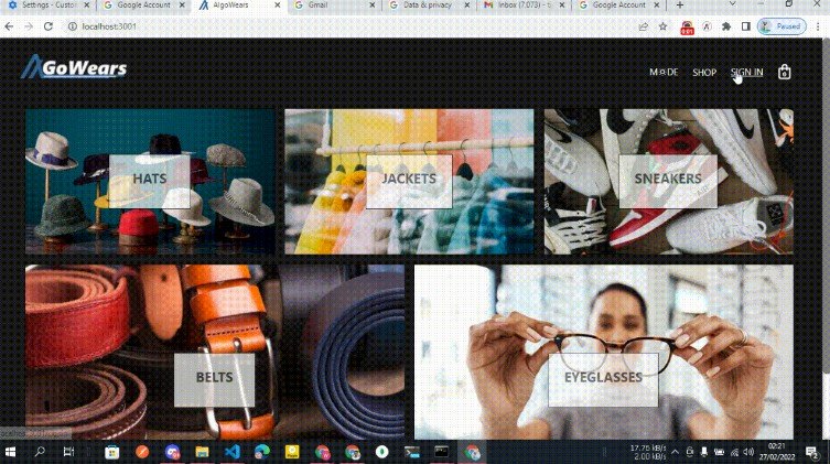 Algowears: Ecommerce Payment with Crypto An Ecommerce web App built with using React & Firebase