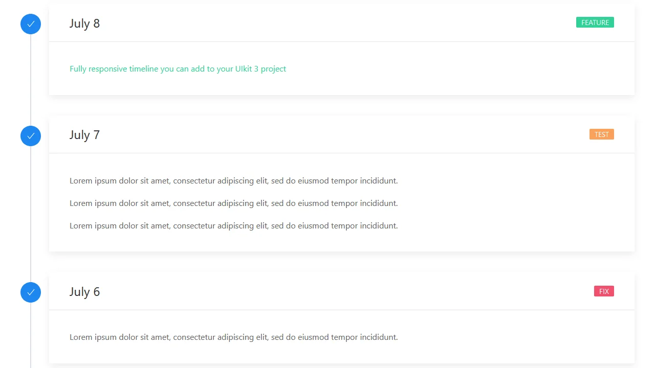 UIkit 3 CSS Timeline