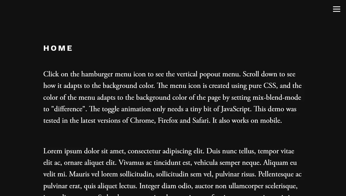 Vertical Color-Adapting CSS Menu