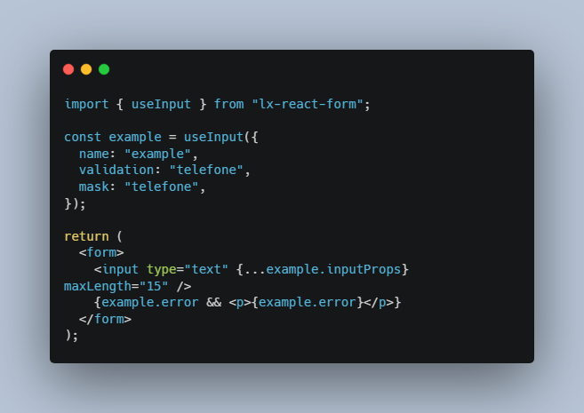 A complete form validation hook for React