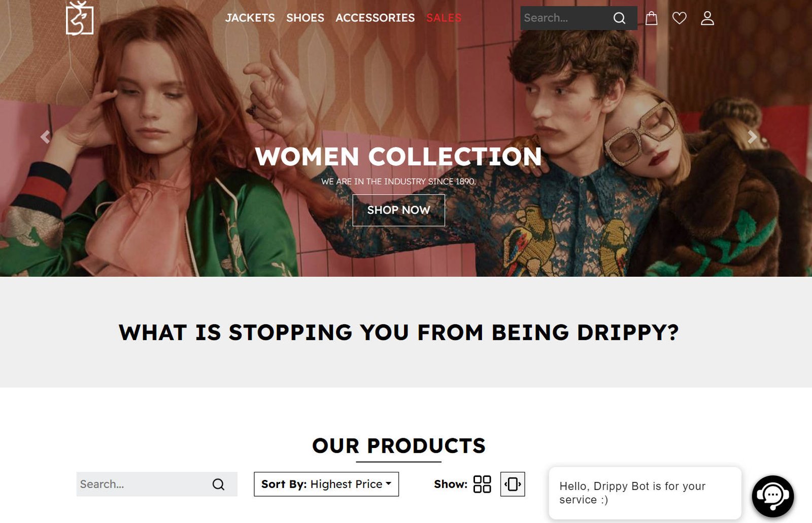 An e-commerce project built using React.js and Bootstrap