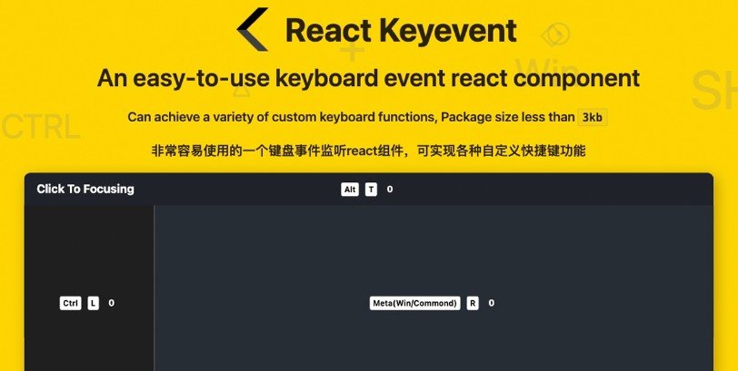 An easy-to-use keyboard event react component