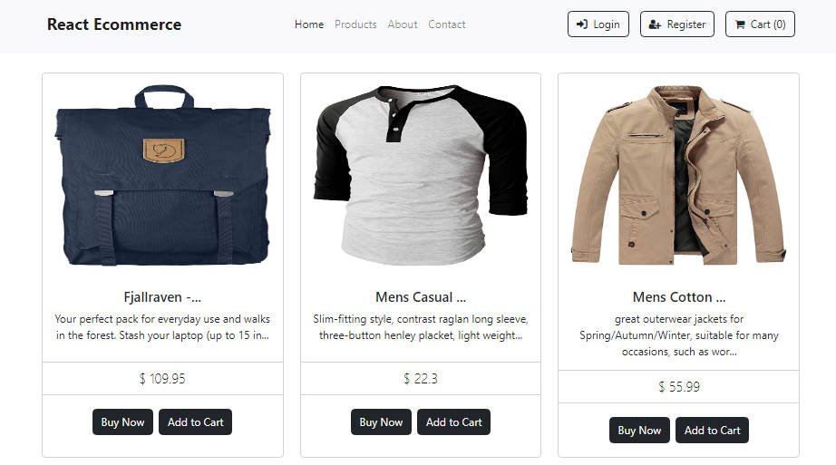 An Ecommerce website made with Reactjs Framework