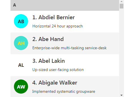 An elegant virtual list component for React