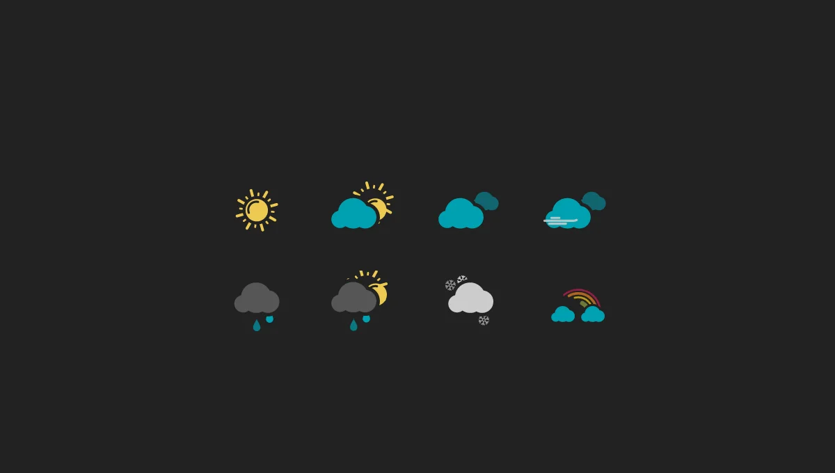 Collection of free HTML and CSS weather icon code examples