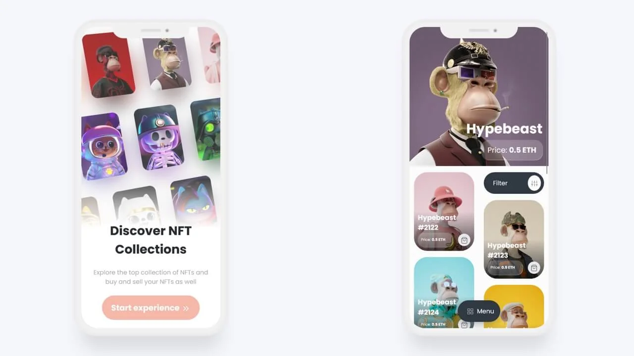 NFT Marketplace Mobile App Layout