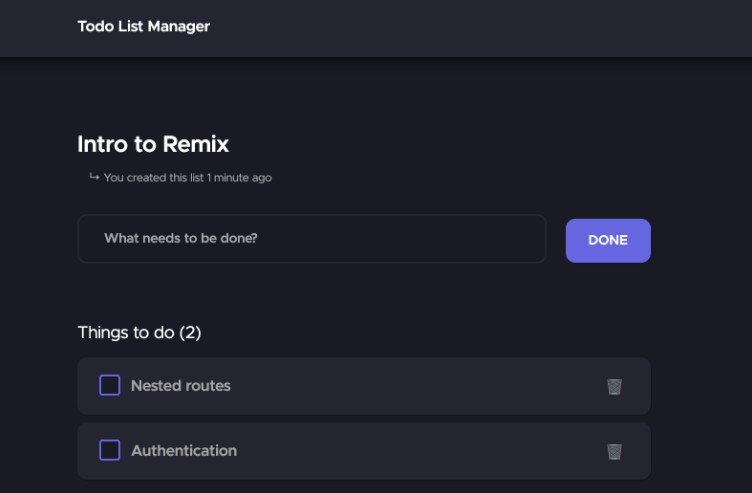 An hexagonal architecture approach for a Remix Todo List Manager app